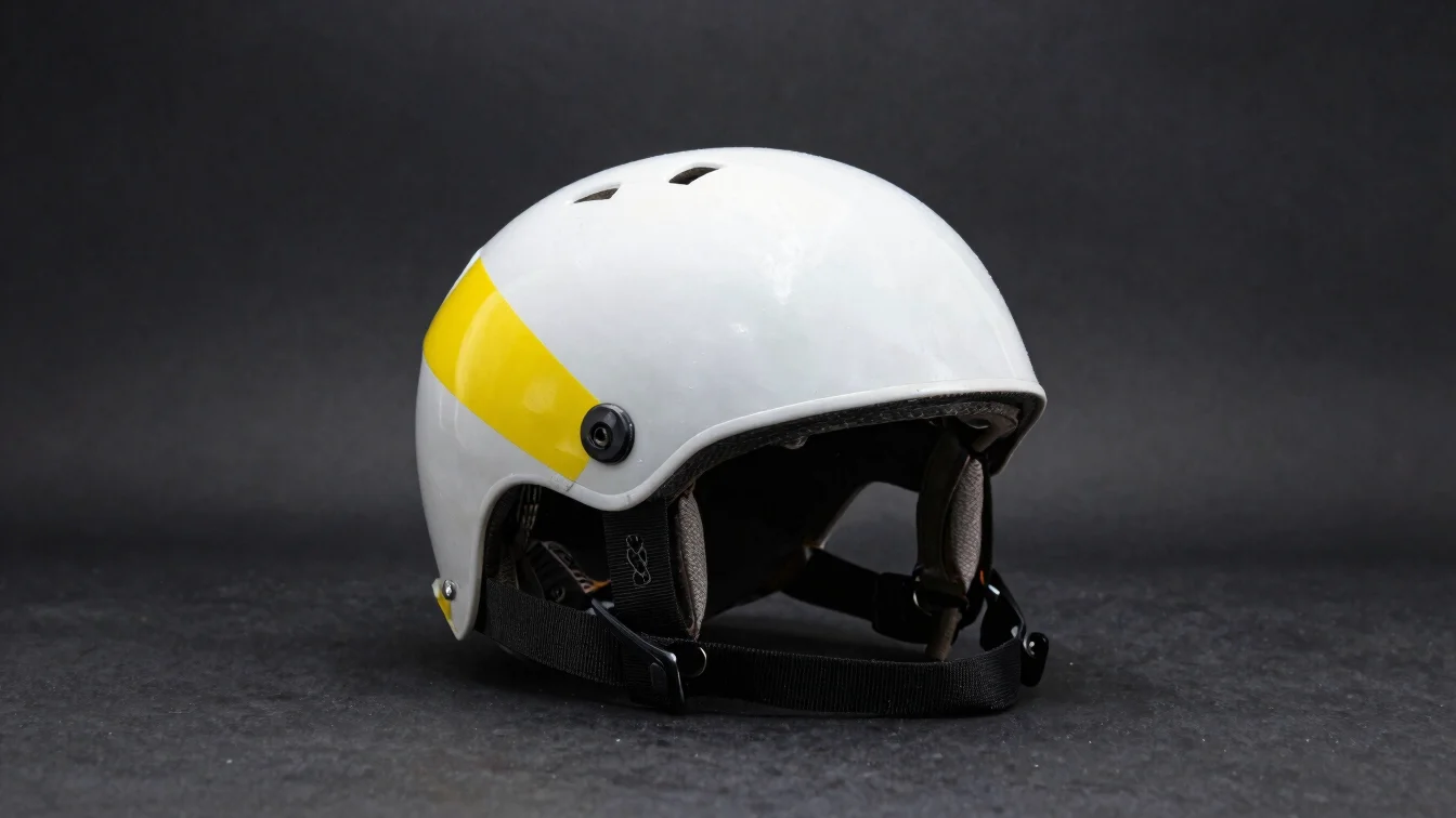 Primer plano editorial de un casco integral y una chaqueta técnic